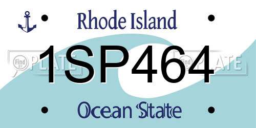 1SP464 Rhode Island License Plate