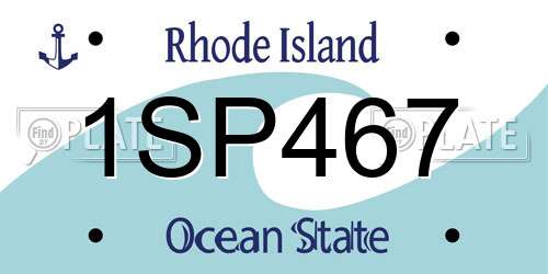 1SP467 Rhode Island License Plate