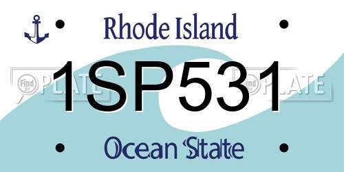 1SP531 Rhode Island License Plate