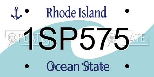 1SP575 Rhode Island License Plate