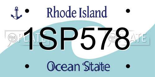 1SP578 Rhode Island License Plate