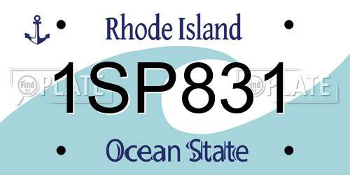 1SP831 Rhode Island License Plate