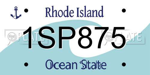 1SP875 Rhode Island License Plate