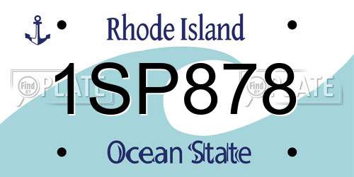 1SP878 Rhode Island License Plate