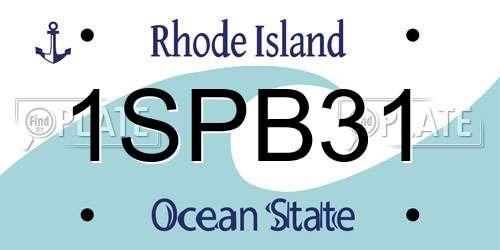1SPB31 Rhode Island License Plate