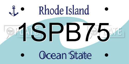 1SPB75 Rhode Island License Plate