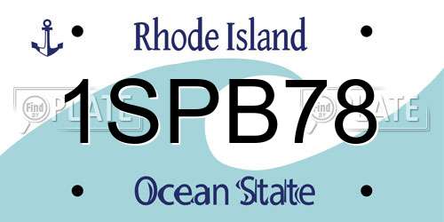 1SPB78 Rhode Island License Plate