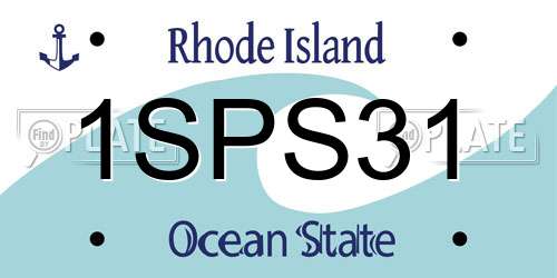 1SPS31 Rhode Island License Plate