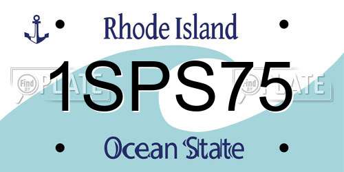 1SPS75 Rhode Island License Plate