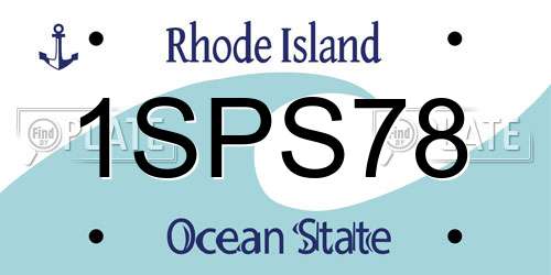 1SPS78 Rhode Island License Plate