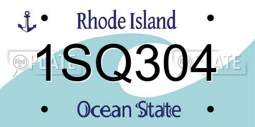 1SQ304 Rhode Island License Plate