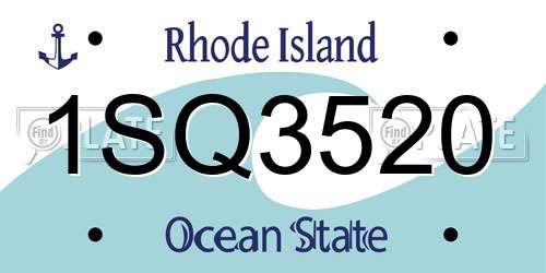 1SQ3520 Rhode Island License Plate