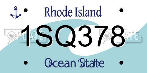 1SQ378 Rhode Island License Plate
