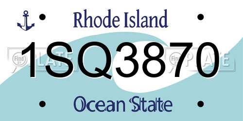 1SQ3870 Rhode Island License Plate