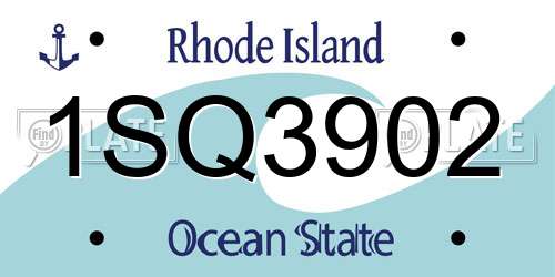 1SQ3902 Rhode Island License Plate