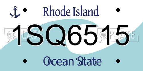 1SQ6515 Rhode Island License Plate