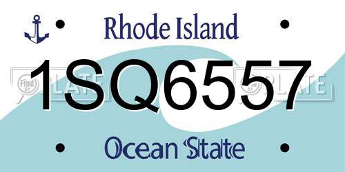 1SQ6557 Rhode Island License Plate