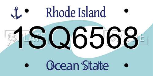 1SQ6568 Rhode Island License Plate