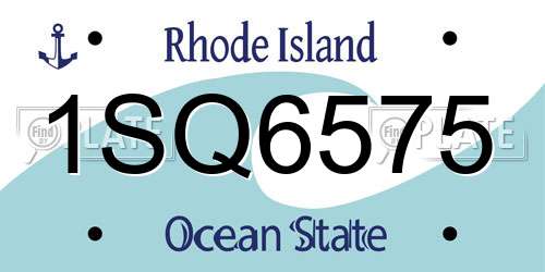 1SQ6575 Rhode Island License Plate