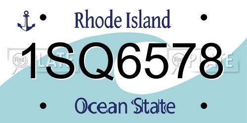 1SQ6578 Rhode Island License Plate