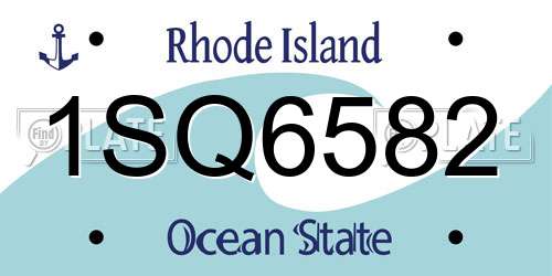 1SQ6582 Rhode Island License Plate