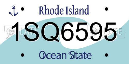 1SQ6595 Rhode Island License Plate