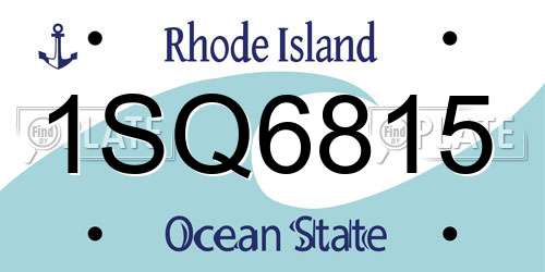 1SQ6815 Rhode Island License Plate