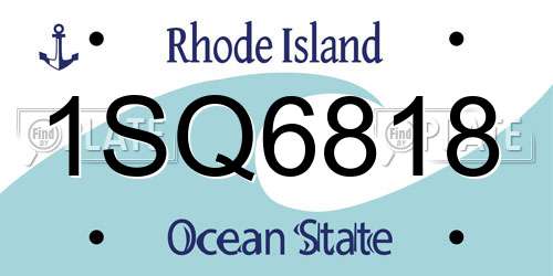 1SQ6818 Rhode Island License Plate