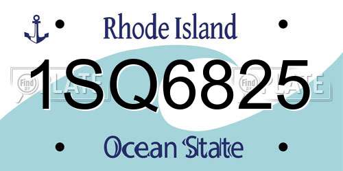 1SQ6825 Rhode Island License Plate