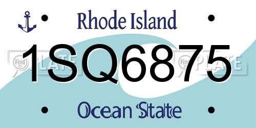 1SQ6875 Rhode Island License Plate