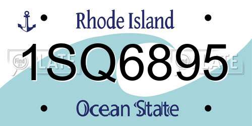 1SQ6895 Rhode Island License Plate