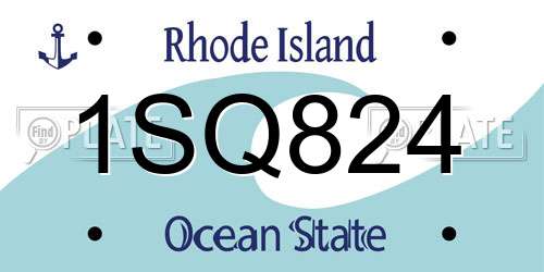 1SQ824 Rhode Island License Plate