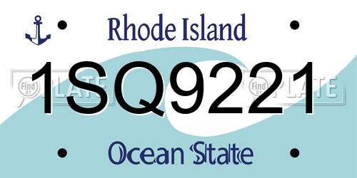 1SQ9221 Rhode Island License Plate
