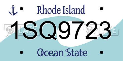 1SQ9723 Rhode Island License Plate