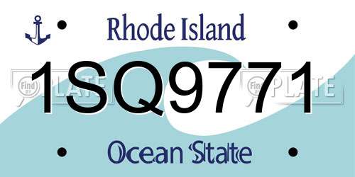 1SQ9771 Rhode Island License Plate