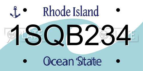 1SQB234 Rhode Island License Plate