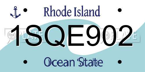1SQE902 Rhode Island License Plate