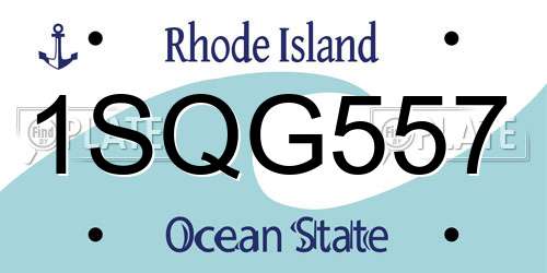 1SQG557 Rhode Island License Plate