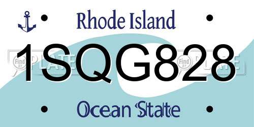 1SQG828 Rhode Island License Plate