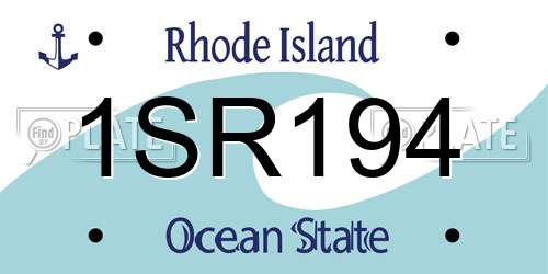 1SR194 Rhode Island License Plate