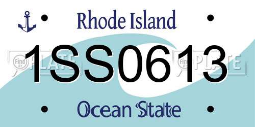 1SS0613 Rhode Island License Plate