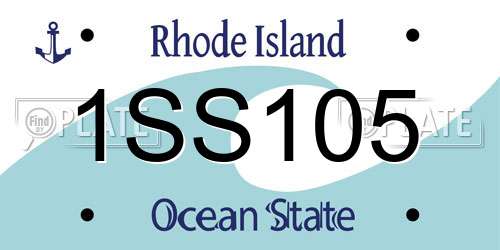 1SS105 Rhode Island License Plate