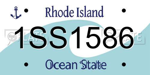 1SS1586 Rhode Island License Plate