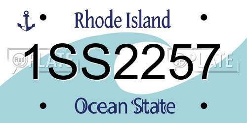 1SS2257 Rhode Island License Plate