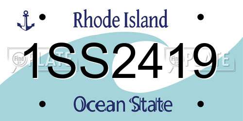 1SS2419 Rhode Island License Plate