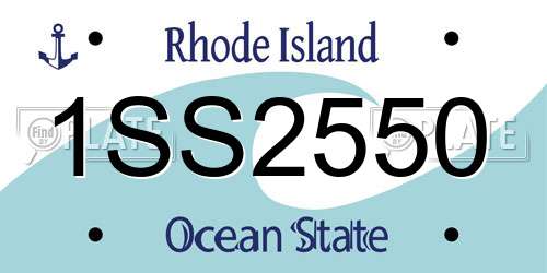 1SS2550 Rhode Island License Plate