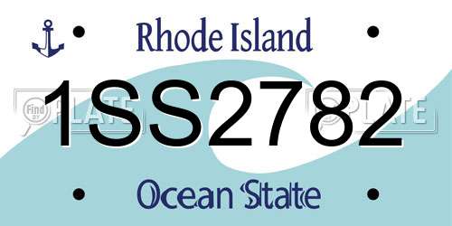 1SS2782 Rhode Island License Plate