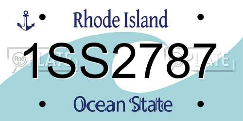 1SS2787 Rhode Island License Plate