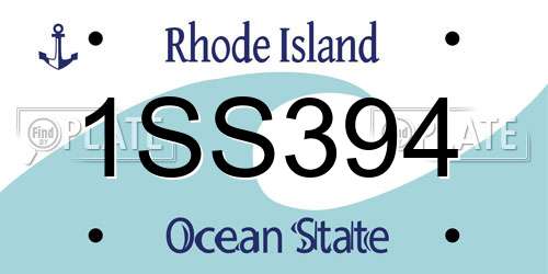 1SS394 Rhode Island License Plate