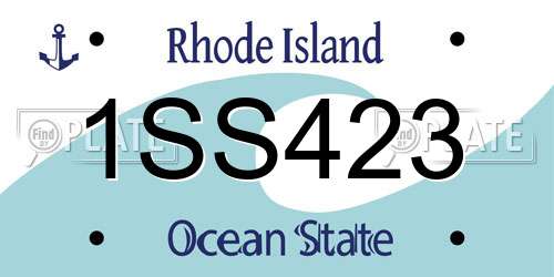 1SS423 Rhode Island License Plate